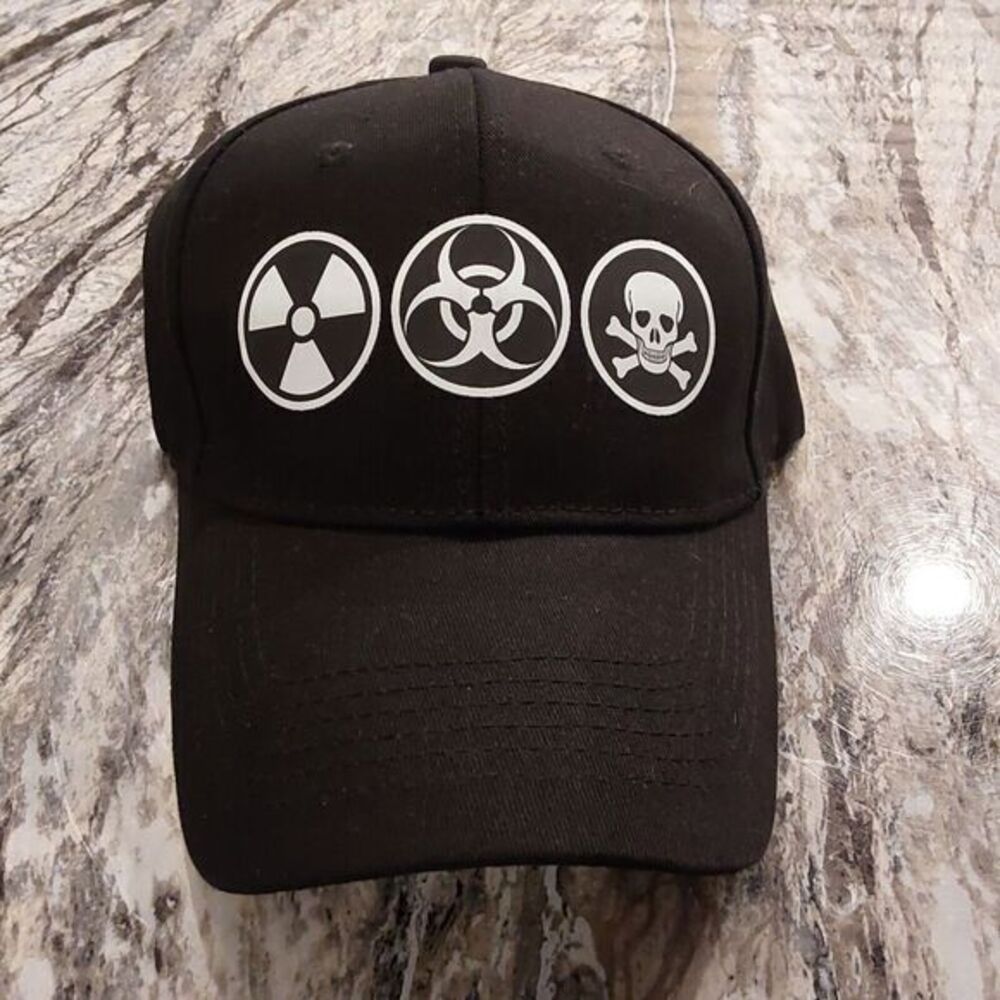 NEW Bio Hazard,Poison, Radioactive Hazard Warning Adjustable Baseball Zombie Hat